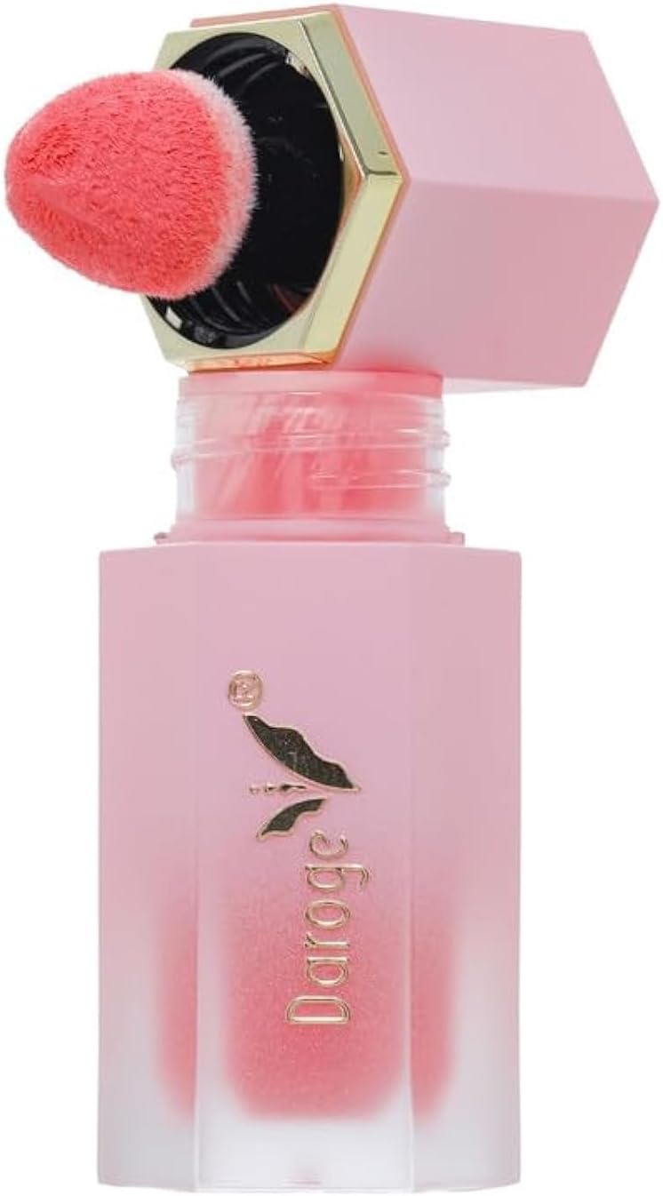 Daroge Make Up Liquid Blusher - Color Bloom Liquid Blush Matte Finish -Long Time Wearing With Waterproof Formula Gel-Cream Blush On with Sponge Tip Applicator (Cranberry) 59.0 Grams