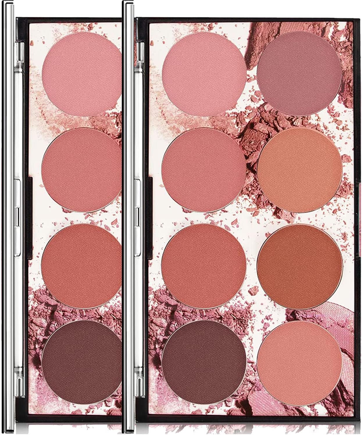 MISS ROSE M 8 Colors Face Blush Palette, Professional Facial Makeup Blusher, Natural and Long Lasting Delicate Contour, Highlight Blush (8 Colors)