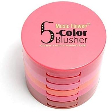 Music Flower 5 color Face Blusher Powder with Brush