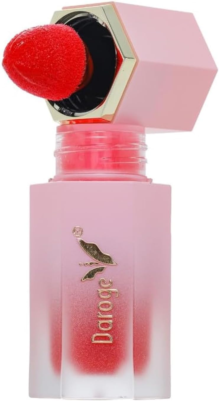 Daroge Make Up Liquid Blusher - Color Bloom Liquid Blush Matte Finish -Long Time Wearing With Waterproof Formula Gel-Cream Blush On with Sponge Tip Applicator (Cranberry) 59.0 Grams