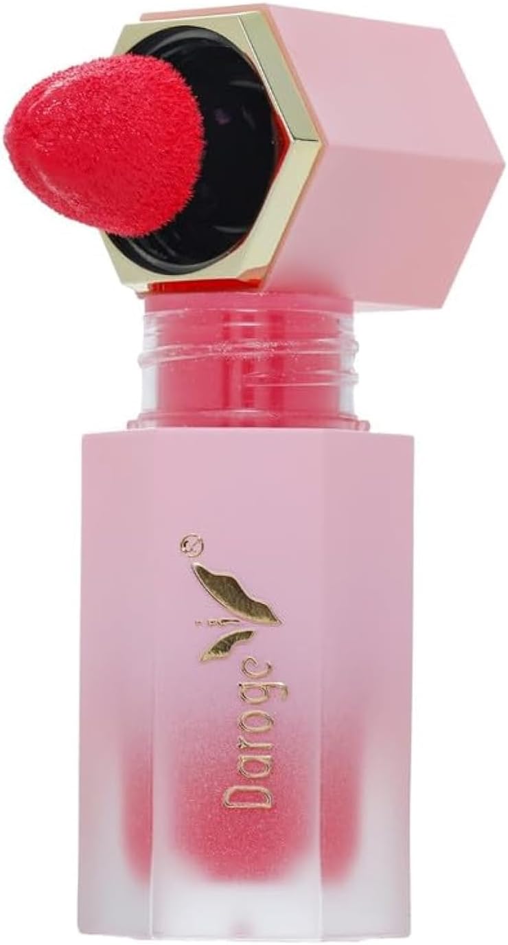 Daroge Make Up Liquid Blusher - Color Bloom Liquid Blush Matte Finish -Long Time Wearing With Waterproof Formula Gel-Cream Blush On with Sponge Tip Applicator (Cranberry) 59.0 Grams