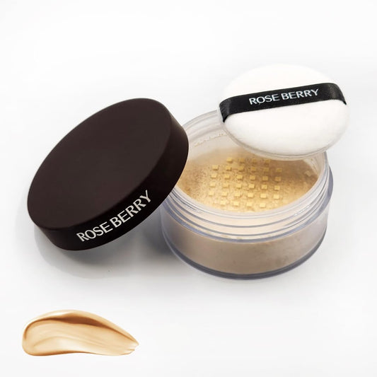 ROSE BERRY Translucent Loose Setting Powder – All-Day Matte Finish, Soft Focus Effect – 29g (Brandy)