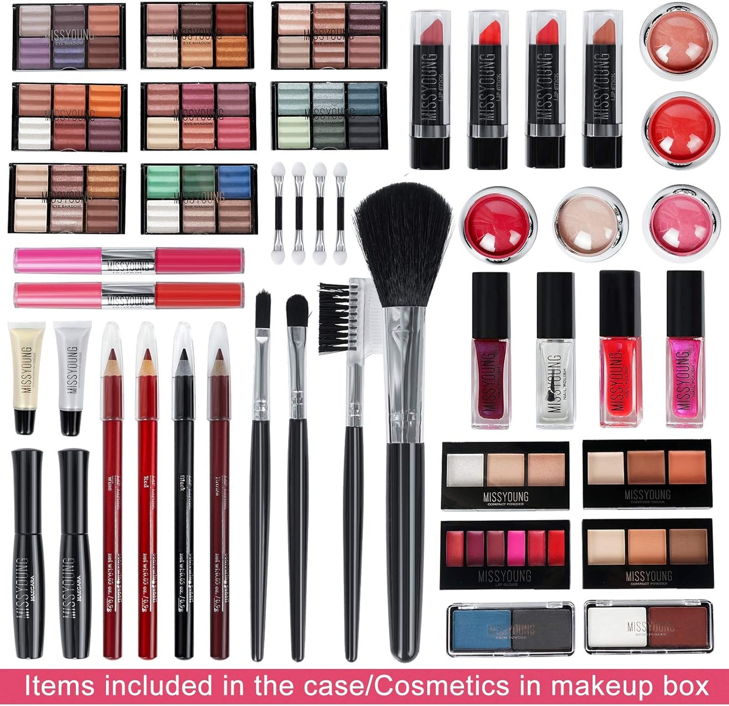 Miss Young Professional Makeup Kit Sets - Wide Range Of Combinations To Chose From! (Set of 106 Pcs)