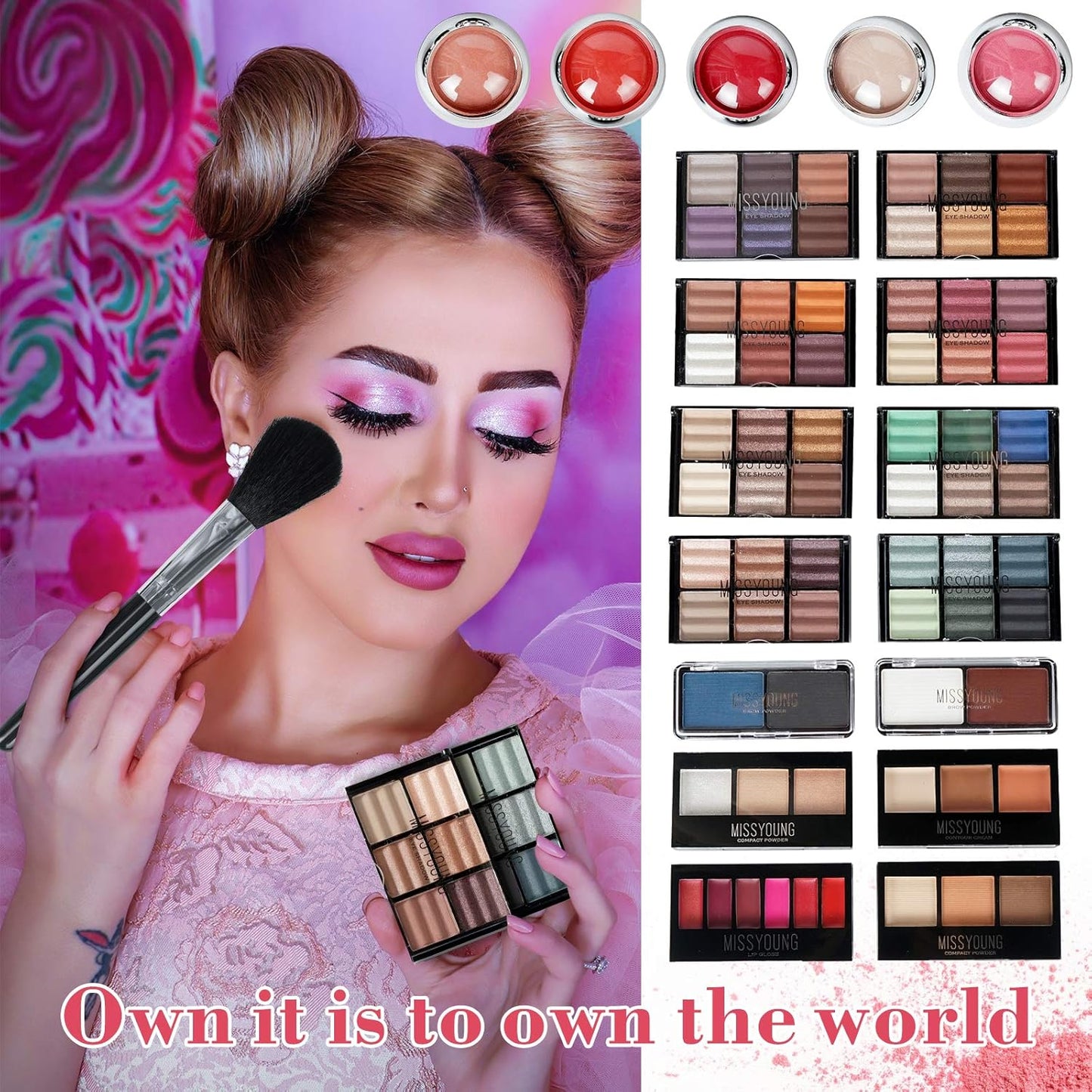 Miss Young Professional Makeup Kit Sets - Wide Range Of Combinations To Chose From! (Set of 106 Pcs)
